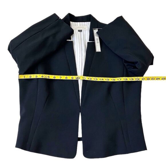 Tahari ASL Women’s Inverted Notch Collar Black Flounce Skirt Suit Size 14 - Picture 5 of 14